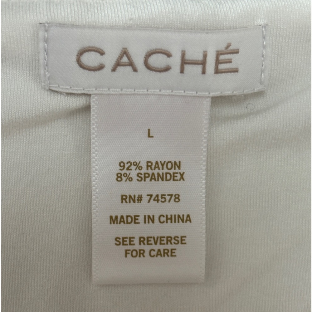 Cach’e white ruched top L - Picture 10 of 10